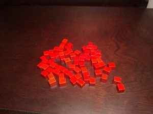 Risk Red squares replacement pieces, 1963 board game wood army armies s - Picture 1 of 2