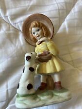 Vintage Southern Children Figurine. Precious Girl And Her Dog