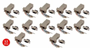 12x Pack DB9 Female to RJ45 Modular Extender Converter 8P8C Adapter Connector - Picture 1 of 3