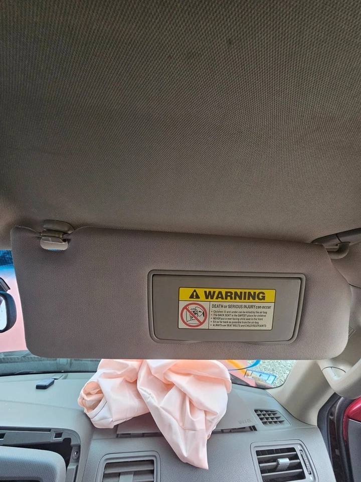 2006-2012 Honda Ridgeline Sun Visor Tan Passenger OEM Vanity Mirror Light Shade - Image 1 of 4