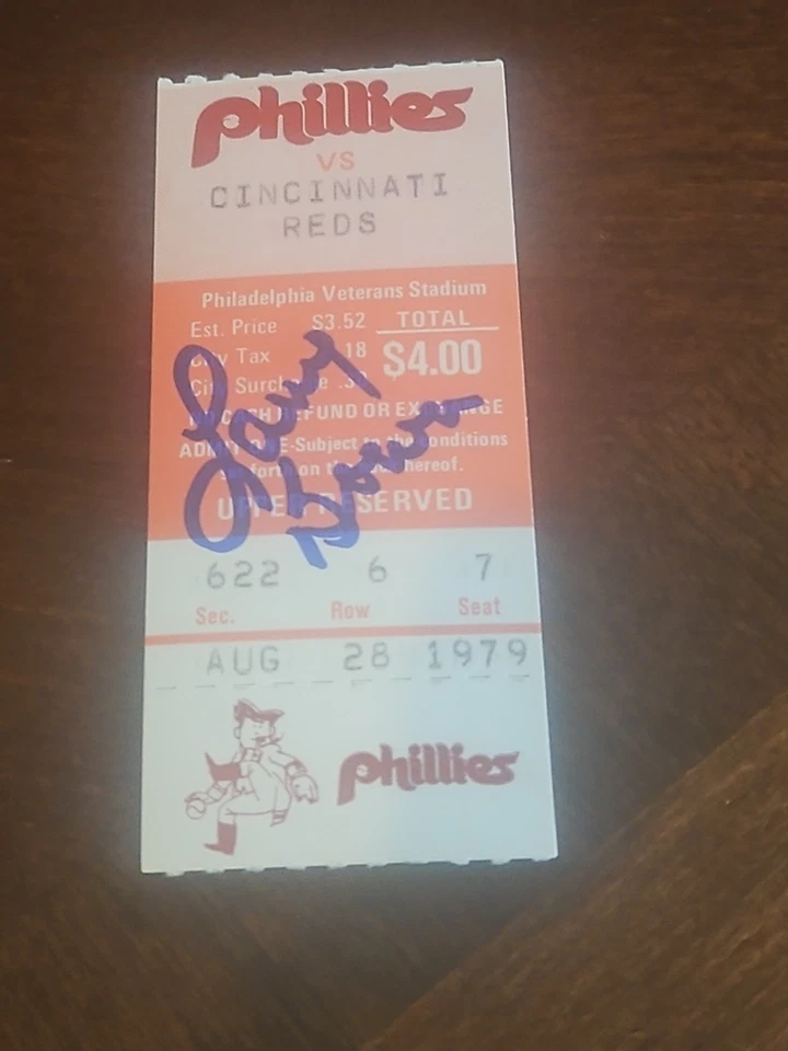 Larry Bowa Firmado Philadelphia Phillies 1979 Boleto de Juego Autografiado Éxito Foto 1 de 1