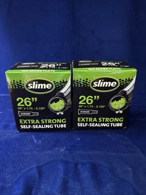 2x Slime 26 Inch Extra Strong Self Sealing Tubes Schrader Valve 26"X 1.75-2.125 - Image 1 of 4