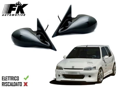 2 Specchietti Sportivi Tuning Peugeot 106 1996-2000 Elettrici DA VERNICIARE - Immagine 1 di 4