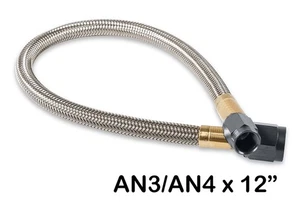 Manguera trenzada de acero inoxidable 15340BNOS NOS con accesorios negros -4AN a -3AN, - Imagen 1 de 1