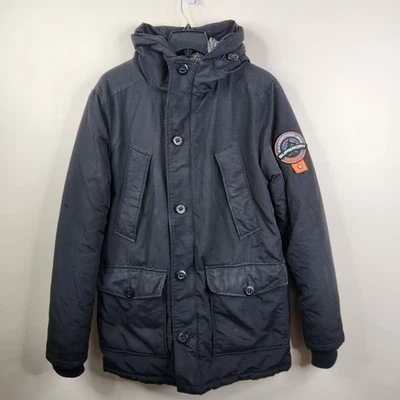Superdry Hombre Everest Mountain Parka Cremallera Completa Botón Utilitario Exterior Abrigo Mediano Foto 1 de 4