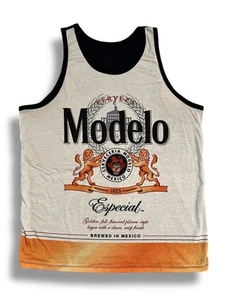 Camiseta sin mangas Cerveza Modelo Especia Beer logotipo retro para hombre L 42/44 - Imagen 1 de 6