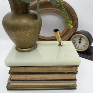 Soporte para pluma estilográfica Shaeffer vintage con base de ónix de alabastro para escritorio #47412 - Imagen 1 de 5