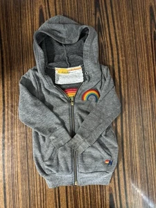 Aviator Nation Dark Gray Rainbow Full Zip Hoodie Sweatshirt Youth 2 - Picture 1 of 13