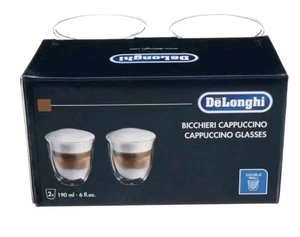 Delonghi Bicchieri Cappuccino Bicchieri 2ct 190ml - 6 fl.oz. Nuovo - Foto 1 di 7