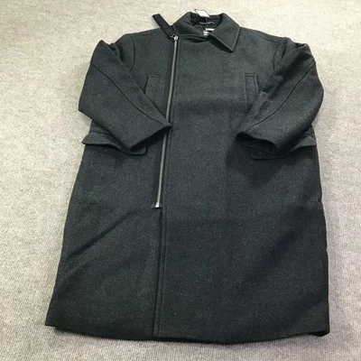 G-Star RAW Zip Cocoon Coat Womens Large Charcoal Gray Wool Asymmetrical Jacket - Image 1 of 4