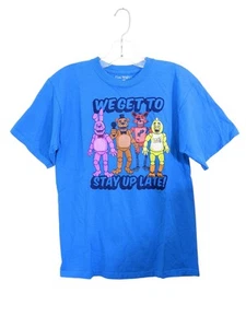 Five Nights At Freddys T Shirt Graphic Tee Youth Large Blue Short Sleeve Stay Up - Picture 1 of 4