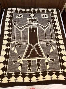 Manta Biederlack Alemania Occidental Vintage Vellón Tribal Azteca 56X72 - Imagen 1 de 9