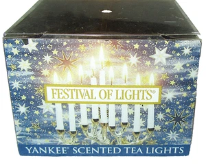 Yankee Candle Retirado "FESTIVAL DE LAS LUCES" Caja de 12 Luces de Té Perfumadas ~ RARO - Imagen 1 de 1
