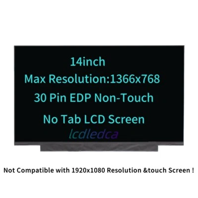 For HP 14-DQ0035DX 14-DQ0053NR 14-DQ0075NR LED Non-Touch LCD Screen HD 1366x768 - Image 1 of 3