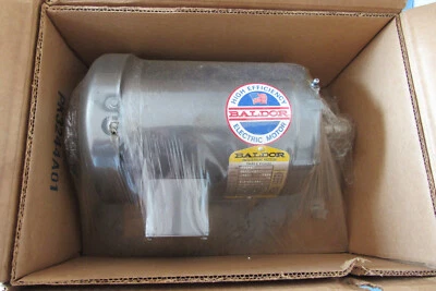 Baldor M3546T 3 Phase 1HP Motor 208-230/460V, 1725RPM New Old Stock w/Box USA - Image 1 of 4
