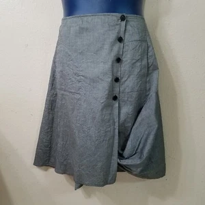 Morgane Le Fay Damen Rock Größe M 31x23 Wickeloptik grau asymmetrisch seitliche Knöpfe J505 - Bild 1 von 10