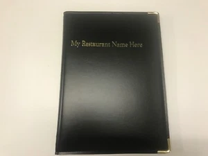MENGE 40 A4 MENÜORDNER IN PU GENÄHT SCHWARZ MIT IHREM RESTAURANT NAMEN BEDRUCKT - Bild 1 von 3