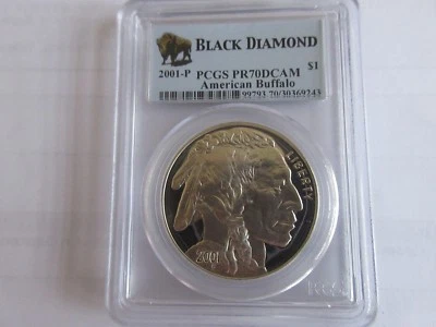 2001-P Black Diamond American Buffalo PCGS PR70DCAM - Image 1 of 4
