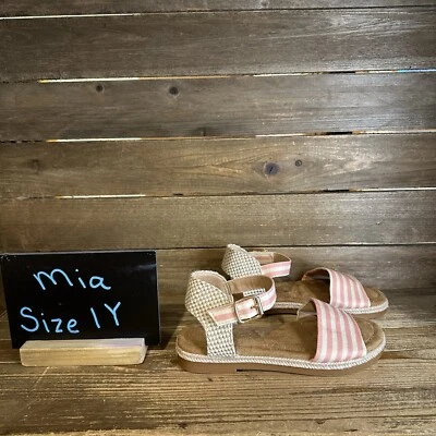 New NWOB Big Kids Mia Esmee Peach/Off White Sandal Sandals Size 1 Y - Image 1 of 4
