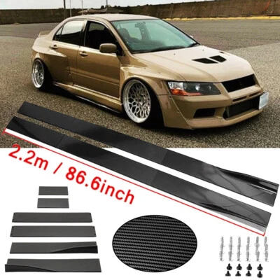Carbon Fiber 86.6inch /Side+Skirt Extensions Rocker Panel For Mitsubishi Galant - Изображение 1 из 4