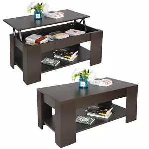 Coffee Table Lift Top Hidden Compartment Storage Shelf Home Furniture Save Space - Picture 1 of 7