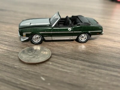 Johnny Lightning Dark Green 1972 Ford Mustang Convertible  Rubber Tires  1:64 - Image 1 of 4