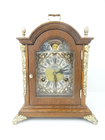 Dutch Wuba Warmink Vintage Antique Mantel Shelf 8 day Clock SERVICED & RESTORED Cover