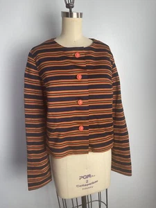 First of Fall Striped Late 60s 1960s Jacket Vintage  - Picture 1 of 11