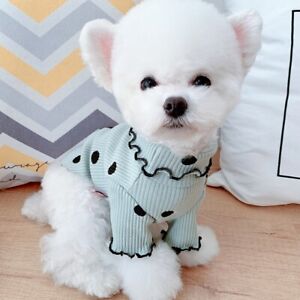 Pet Dog Knitted Sweater Pets Bottoming Shirt Warm Comfor soft Dot turtleneck