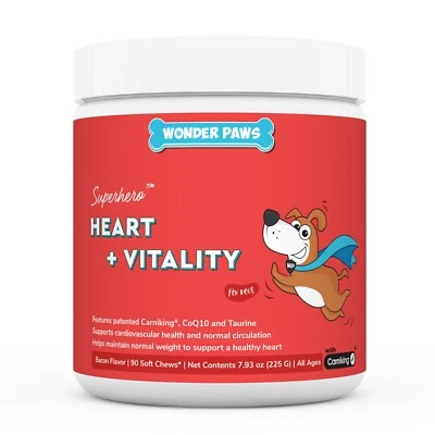 WONDER PAWS Premium Cardio Support For Dogs - Circulation, Energy & Weight Management