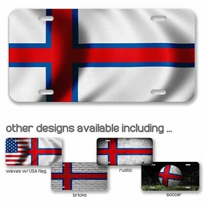 Aluminum License Plate - Flag of Faroe Islands (Faeroese) - Many Options - Picture 1 of 10