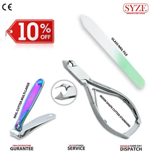 Maniküre Pediküre Set Mondform Nagelschneider und Glasnagelfeile Instrumente Neu - Bild 1 von 5