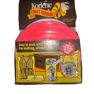 Korlene Craft Ribbon NeonPink 100 Yards x 1 inch New For Knit, Crochet, Thread & - Picture 1 of 3