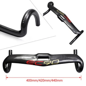 Road Bike Handlebar Highway Bicycle Handle Bent Bar Carbon Fiber 31.8*400-440MM - Picture 1 of 10