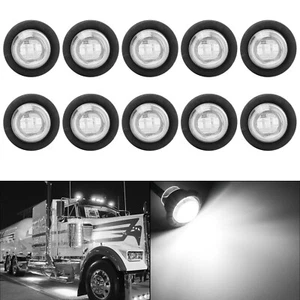 10x 3/4" 12V Luces LED Marcadoras Camión Furgoneta Remolque Redondo Lateral Bala Lámparas Blancas - Imagen 1 de 8