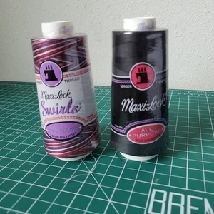 Signature Maxi-Lock Swirls 50wt Overlocker/Serger Thread 3000yd W Black Spool - Picture 1 of 9