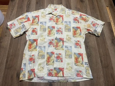 Pierre Cardin Shirt, Men's Large, Yellow Blue Red Green, Button Up Shirt PRINTED - Image 1 of 4