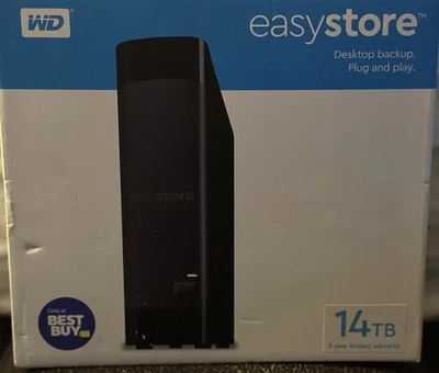 WD 14TB Easystore External Desktop Hard Drive Black ~ NIB ~ Best Buy Exclusive - Image 1 of 4