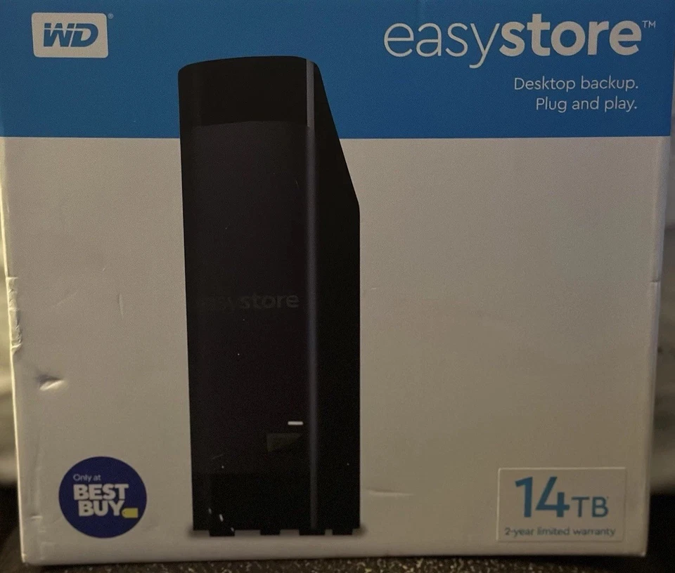 WD 14TB Easystore External Desktop Hard Drive Black ~ NIB ~ Best Buy Exclusive - Image 1 of 4