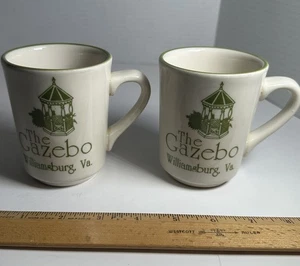 Paar 2 Vintage The Gazebo Williamsburg Virginia Restaurant Becher Homer Laughlin - Bild 1 von 16