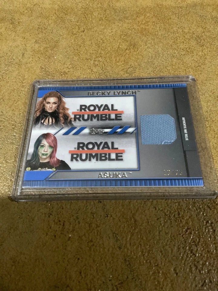 2021 Topps WWE Undisputed Dual Relic Asuka & Becky Lynch Rare Blue Parallel #/25 - Image 1 of 1