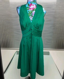 Calvin Klein Damen grün einfarbig ärmelloses Kleid Größe 6 mit Reißverschluss Etui - Bild 1 von 7
