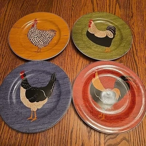 4 Brandon House Country Quartet Huhn Hahn Teller Warren Kimble Retro Set - Bild 1 von 7