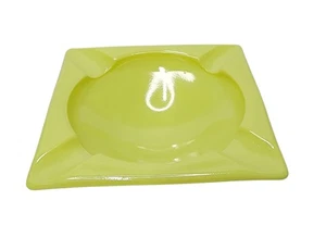 Cenicero 3.5 pulgadas Vidrio Lima Bandeja de Cenizas Cuadrado Cigarrillo Cigarrillo Retro Años 60 MCM - Imagen 1 de 5