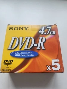 Sony DVD-R 120min 4.7GB 5 pack 5DMR47N2 Brand New Old Stock - Afbeelding 1 van 2