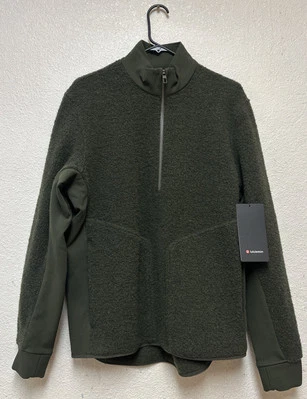 NWT Lululemon Men’s Green Tundra Trek 1/2 Zip Pullover Sz M - Image 1 of 4