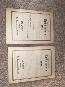 Simplified Scientific Ephemeris - Rosicrucian Fellowship 1891 & 1915 Books - Picture 1 of 1