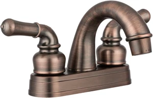 Grifo de lavabo de baño para RV DF-PL620C-ORB - giro suave 2 palancas (bronce frotado con aceite - Imagen 1 de 8