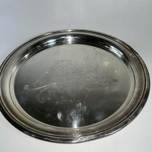 VTG Sheridan Taunton Silversmiths Ltd EP BRASS Silver Plate Anniversar Tray 12" - Picture 1 of 9