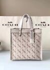 Coach Field Tote With Horse And Carriage Print- Chalk White (89143)